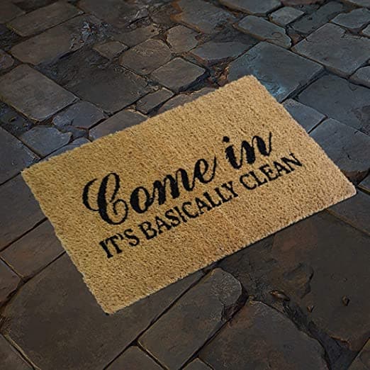 Informative theme printed coir door mat with rubber - HalfPe