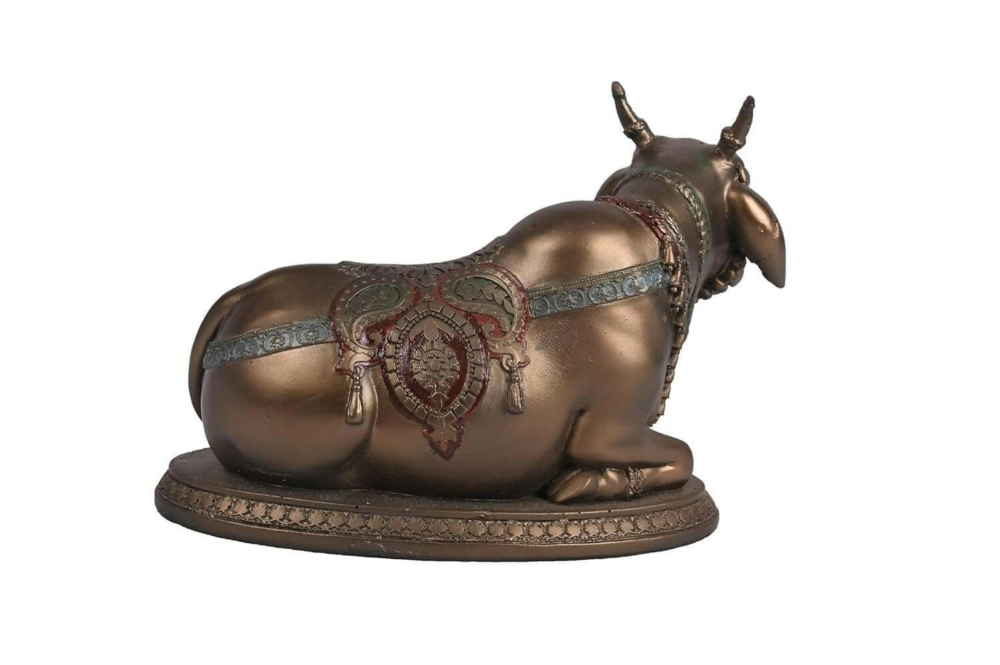 KariGhar Polyresin Nandi Idol for Pooja Home | Living Room | Puja Room | Gifting & Decoration, Multicolour (Bronze) - HalfPe