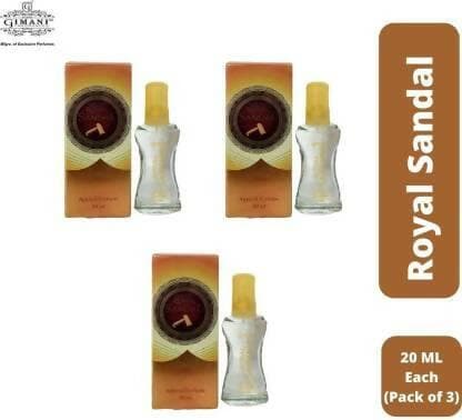 Gimani Royal Sandal Perfume 20ml each (Pack of 3, 60 ml) - HalfPe
