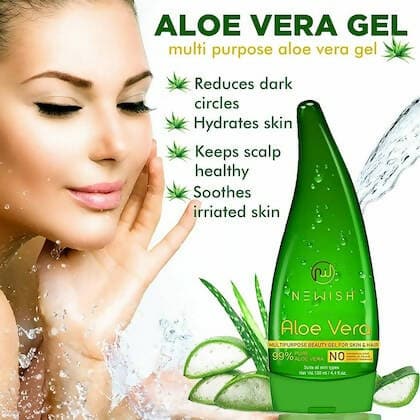 Newish Pure Aloe Vera Gel For Face Glow, Hair Growth & Skin Moisturizer For Women & Men (Buy1 Get1) - HalfPe