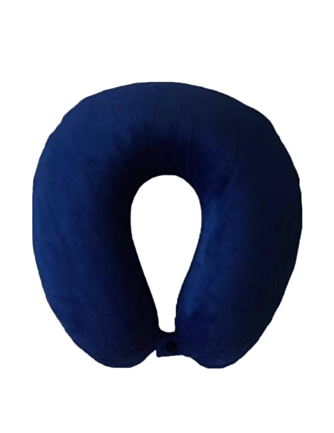 Lushomes neck pillow, Blue Travel Pillow, neck pillow for travel, For Flights, for Train, for neck pain sleeping, with Polyester filling (12 x 12 inches) - HalfPe