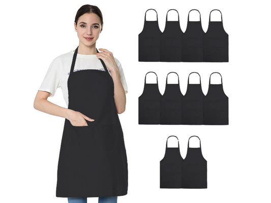 Lushomes Waterproof Apron, Light Kitchen Apron for Adults with Pocket While dishwashing, lab Work, waterproof apron for kitchen, kitchen apron for women(White -Pack of 10, Size 22 x 32) - HalfPe