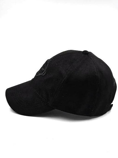 Solid Adjustable Stylish Unisex Cap (Black) - HalfPe