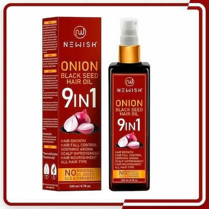 Newish Onion Hair Oil for Hair Growth, Anti Dandruff & Hair fall Control (200ML) - HalfPe