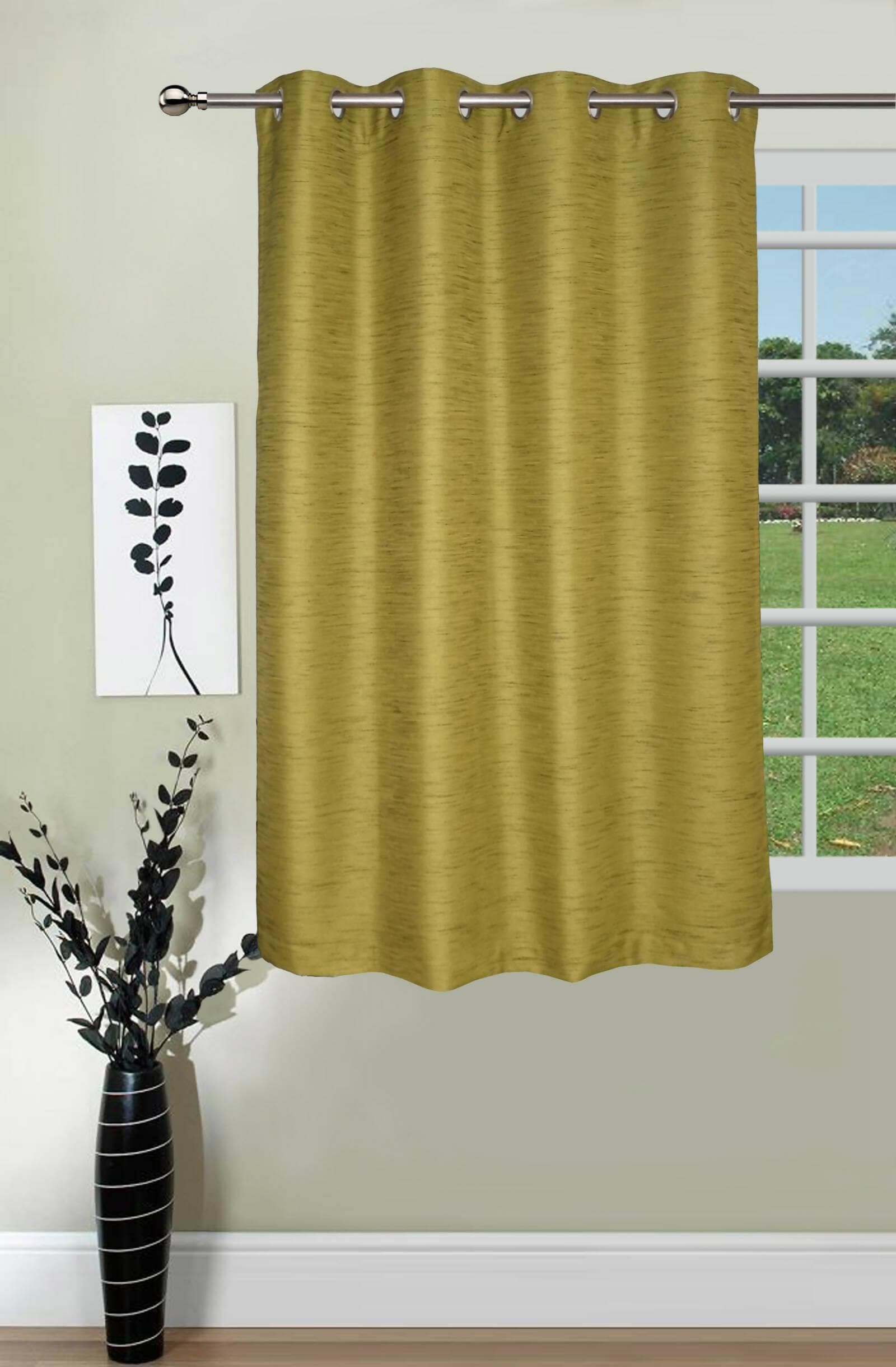 Lushomes Satin Curtains, Brown Satin window curtains, curtains 5 feet, 8 Metal SS Eyelets, 4.5 FT x 5 FT, curtains for window (54 x 60 inches) - HalfPe