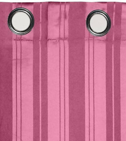 Lushomes shower curtain, Striped Pink bathroom curtains, Polyester waterproof 6x6.5 ft with Metal 10 Eyelets, non-PVC, Non-Plastic, For Washroom, Balcony for Rain(Size: 6 ft W x 6.5 Ft ) - HalfPe