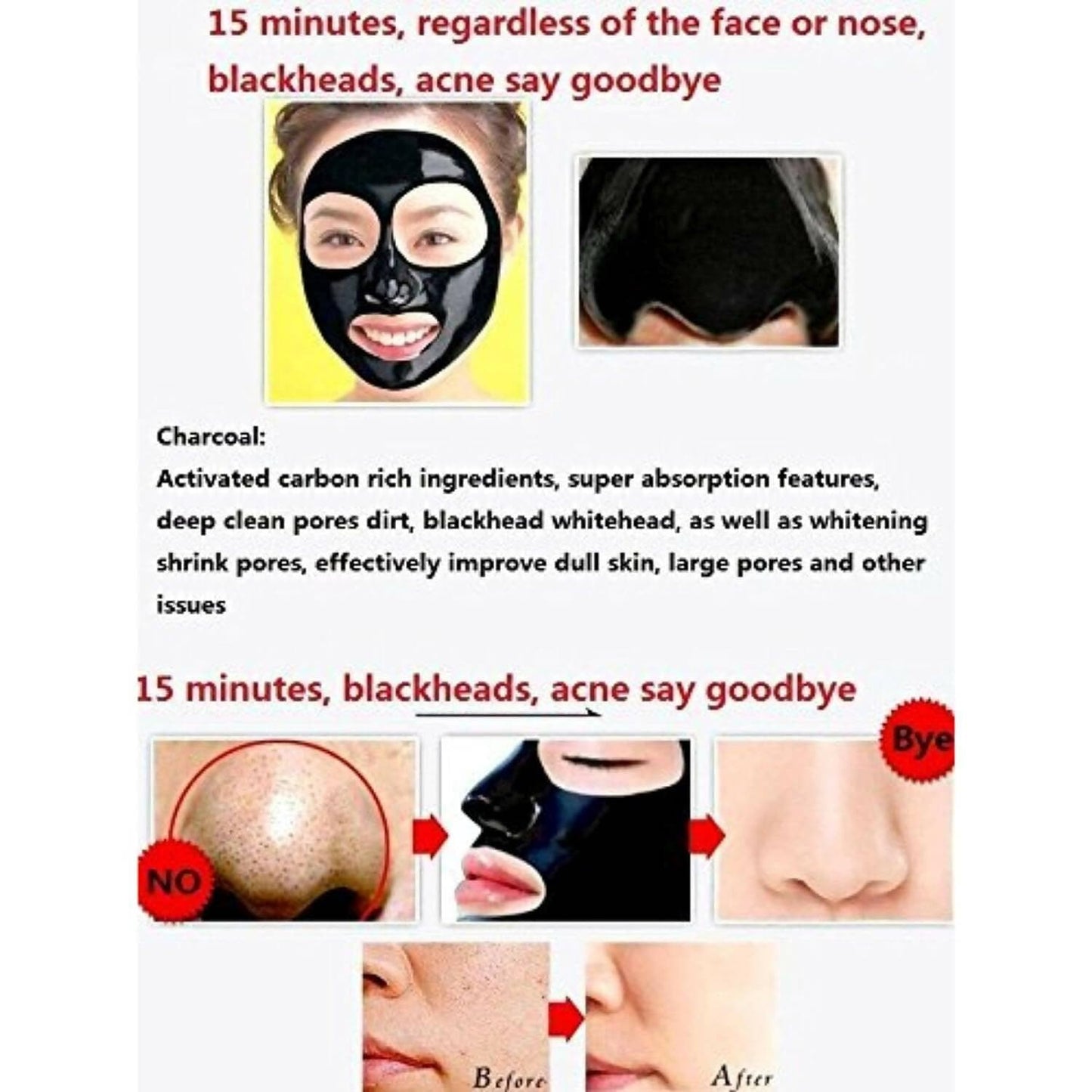 Charcol Black Head Removing Original Charcoal Anti-Blackhead Suction Mask Cream (130 g) - HalfPe