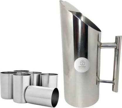 SHINI LIFESTYLE Stainless Steel Jug , juice glass set Jug Glass Set (STAINLESS STEEL) - HalfPe