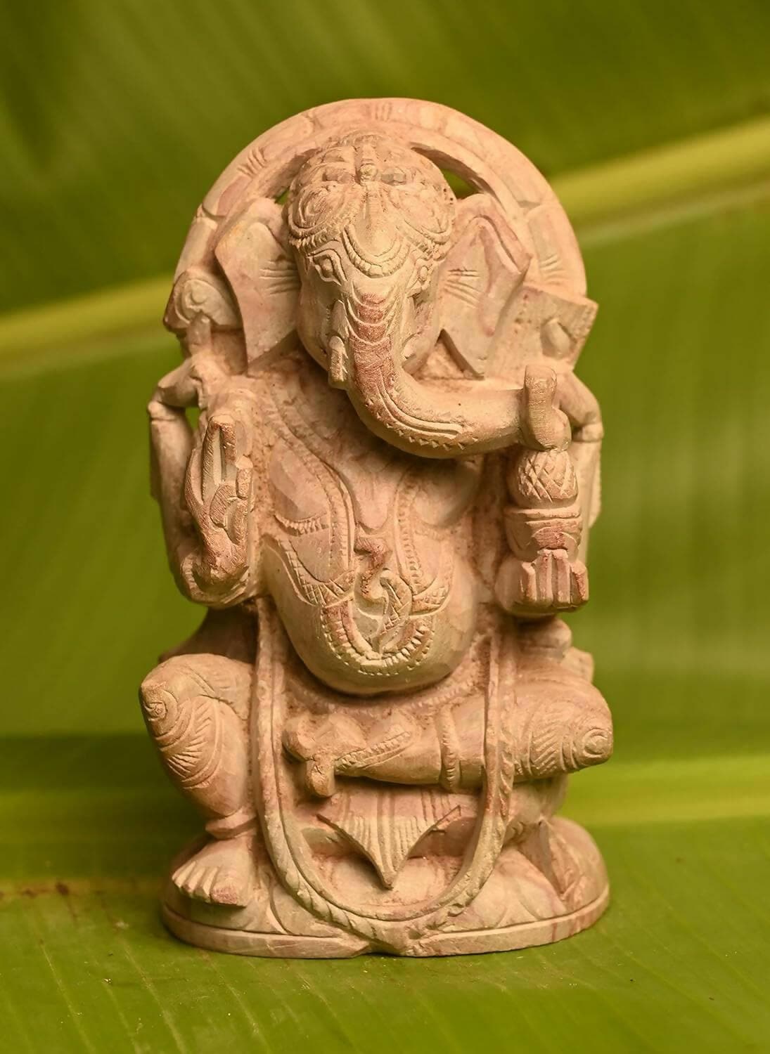 KariGhar Stone Hand Carved Ganesh Idol for Home, Offices, - HalfPe