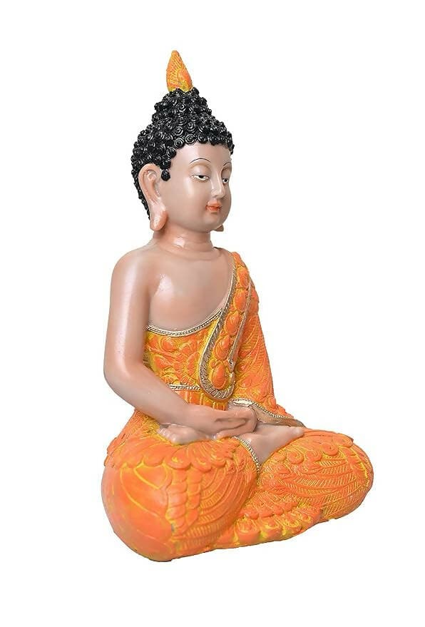 KariGhar Antique Meditating Buddha Statue Idol Perfect for Home | Prayer Room | Living Room | Decoration & Gifting (A0109 (14 in)) - HalfPe