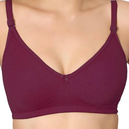 Maroon Non Padded Full Coverage Bra & Panty Set - HalfPe