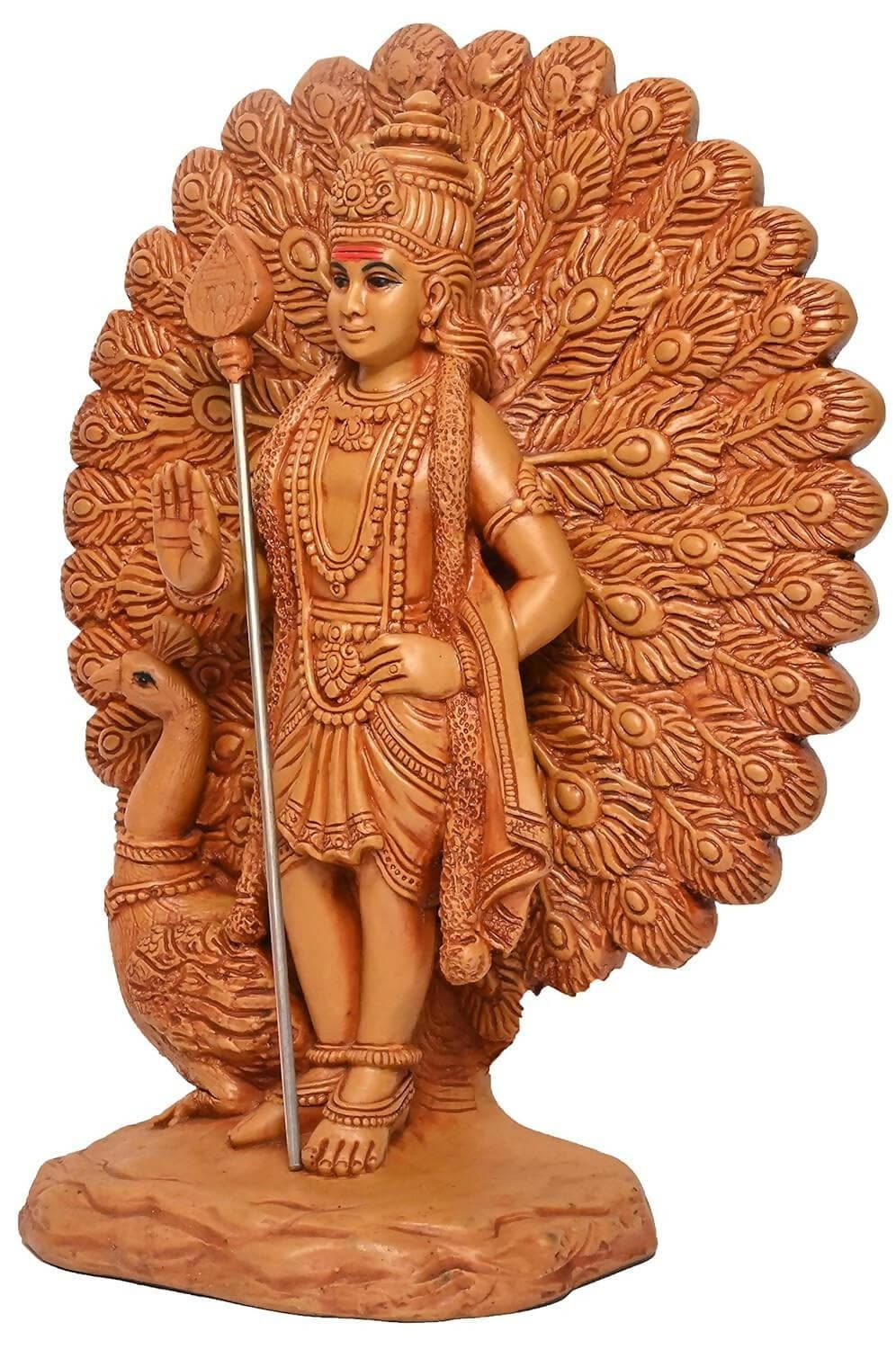 KariGhar Murugan Kartikeya Idol Perfect for Drawing Room, Bedroom, Puja Room, Gifting & Decoration - HalfPe