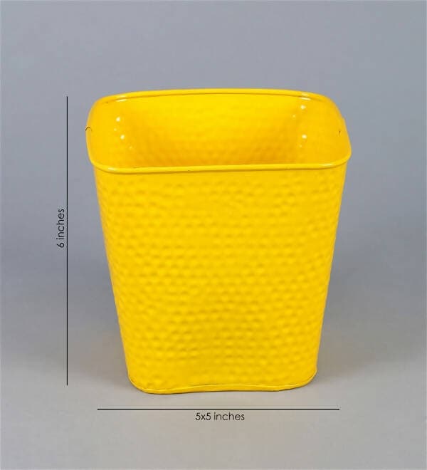 Embossed Pot Yellow (Set Of Two) - HalfPe