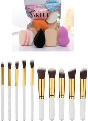 Bingeable Pcs Foundation Brush Make Up Brushes Set Foundation Blending Brush Tool Cosmetic Kits Makeup Set Brushes Makeup Sponge 5in1 Makeup Sponge & Makeup Puff Set (Pack of 10) - HalfPe