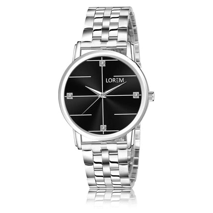 LOREM Black Standard Analog Watch For Women LR320 - HalfPe