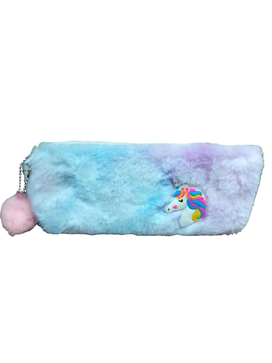 Soft Trendy Fashionable Unicorn Fur Pencil Case Pouch - HalfPe