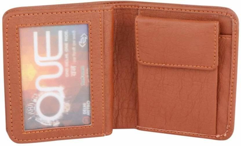 Men Casual Tan Artificial Leather Wallet (7 Card Slots) - HalfPe