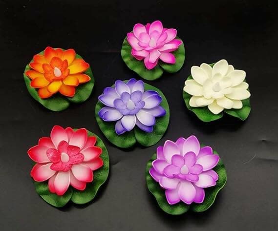 Lotus Flower Water Sensor Floating LED Smokeless Candles (Pack Of 6) - HalfPe