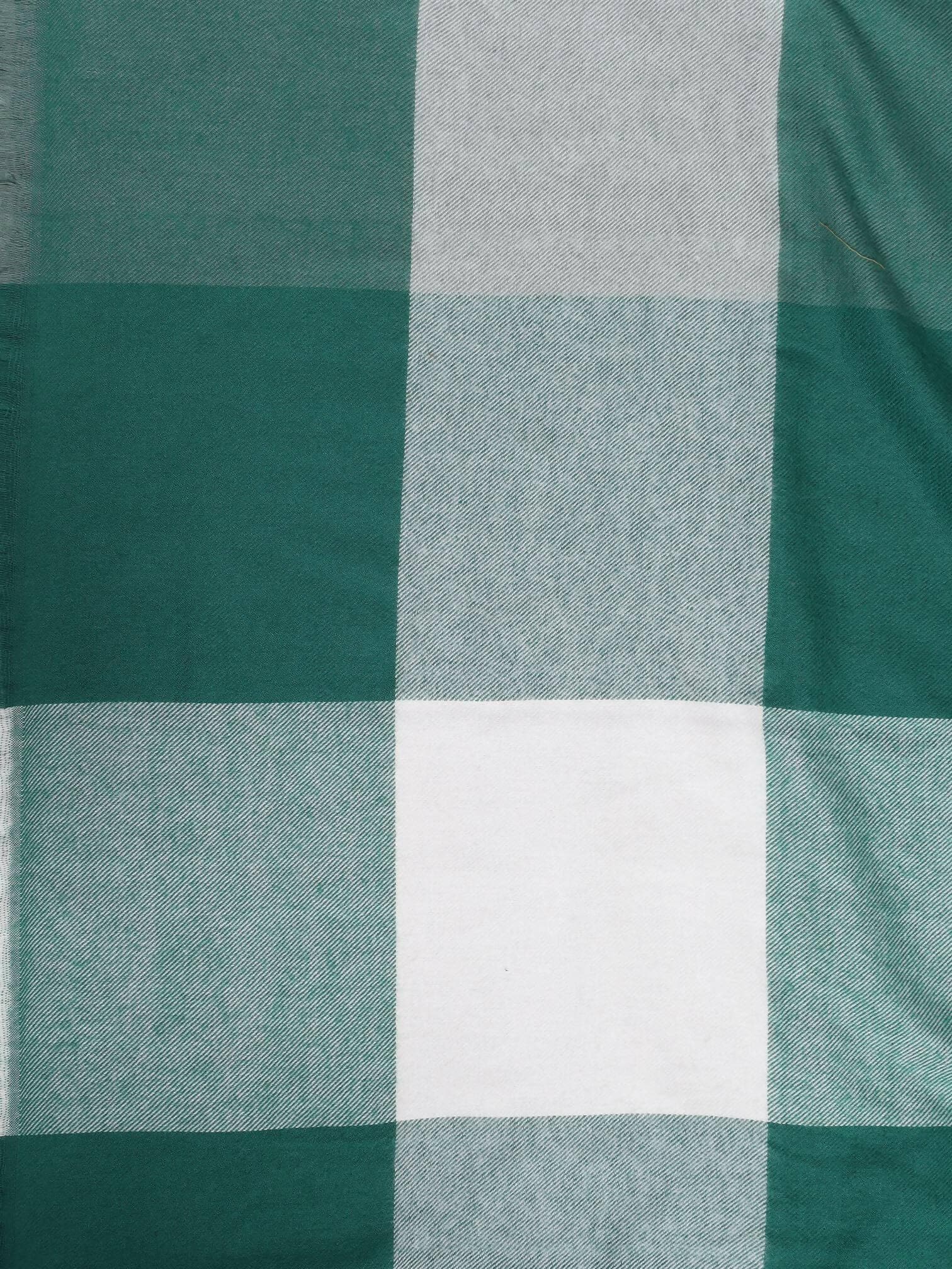 Bottle Green and White Pashmina Stole for women - HalfPe