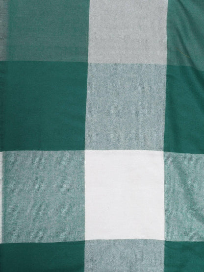 Bottle Green and White Pashmina Stole for women - HalfPe