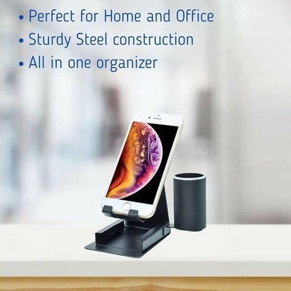 Mobile Stand with Pen Stand & Visiting Card Holder (3 in 1) - HalfPe