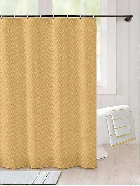 LUSHOMES Chevron Print Fabric Shower Curtain - HalfPe