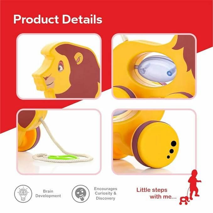 ZUDO Pull Along Toddler Toy (lion) - HalfPe