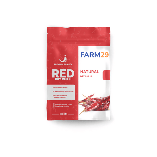 FARM 29 Organic Red Stick Chilly Lal Mirch Erra Mirapakaya (250 gm) - HalfPe