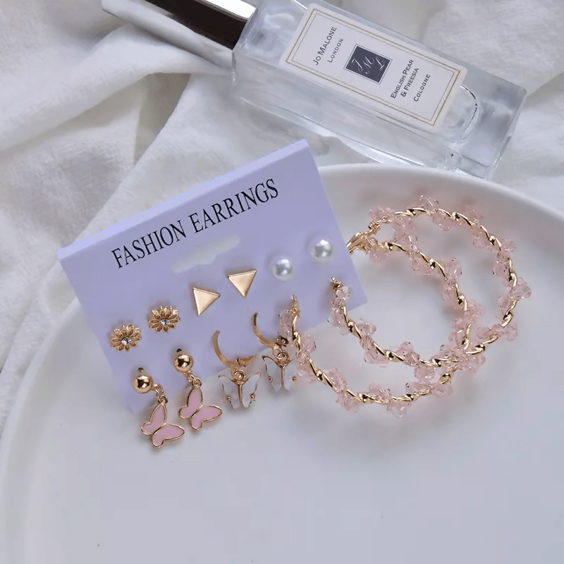 Pinapes Design Earrings for Women and Girls (Set of 6) - HalfPe