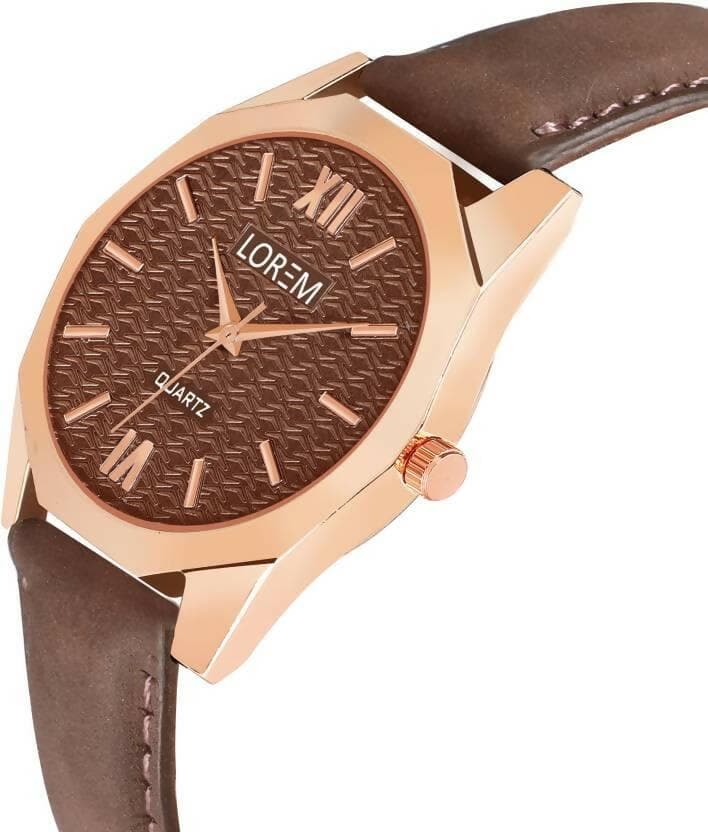 LOREM Brown 3d embossed Dial Analog Watch For Women LR330 - HalfPe