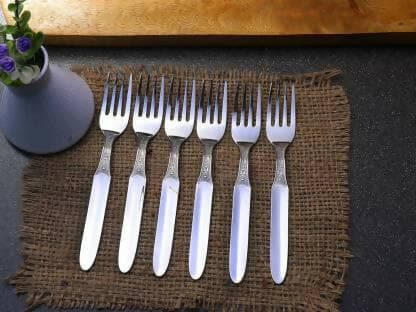 ZEVORA Stainless Steel Forks for Dining Table Fork (Set of 6) - HalfPe