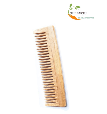 Kacchi neem wood detangle comb (pack of 2) | THE EARTH TRADING - halfpeapp