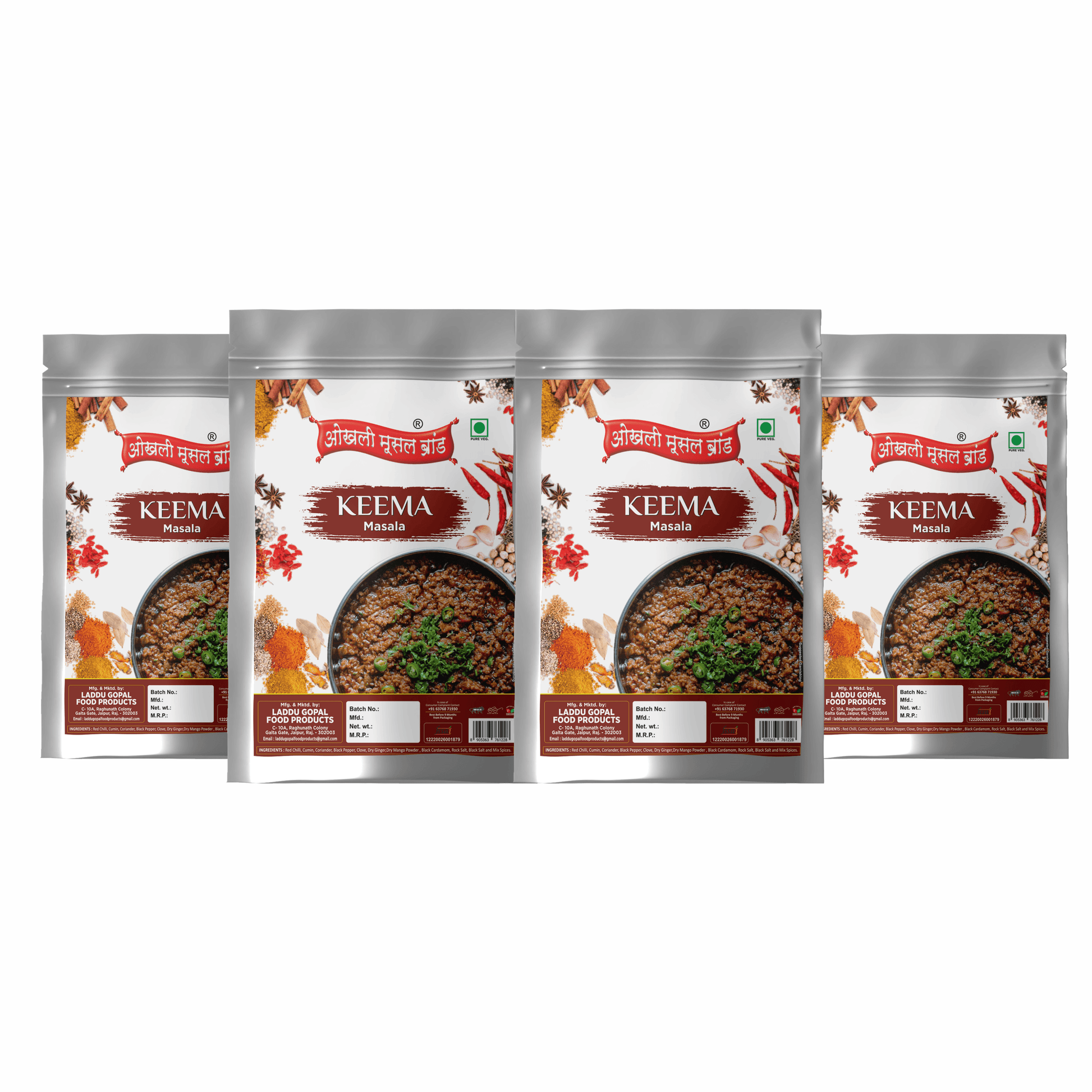 Keema masala 320g(pack of 4x 80g) | OKHLI MUSAL BRAND - halfpeapp