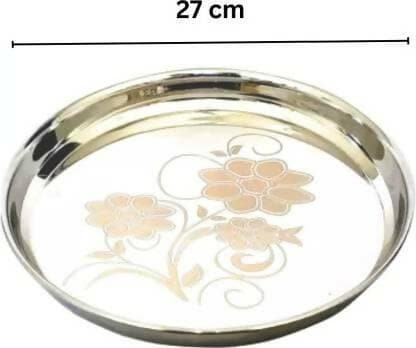 SHINI LIFESTYLE Stainless Steel Dinner Plates (Pack of 4) - HalfPe