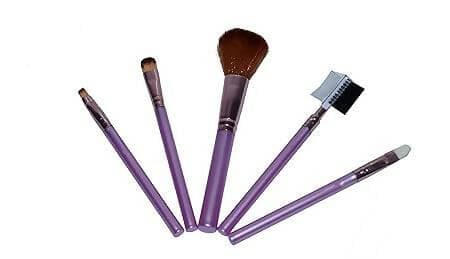 SENECIO Presents Steel Paris Make Up 5 Brush Set Purple Professional Pack - HalfPe