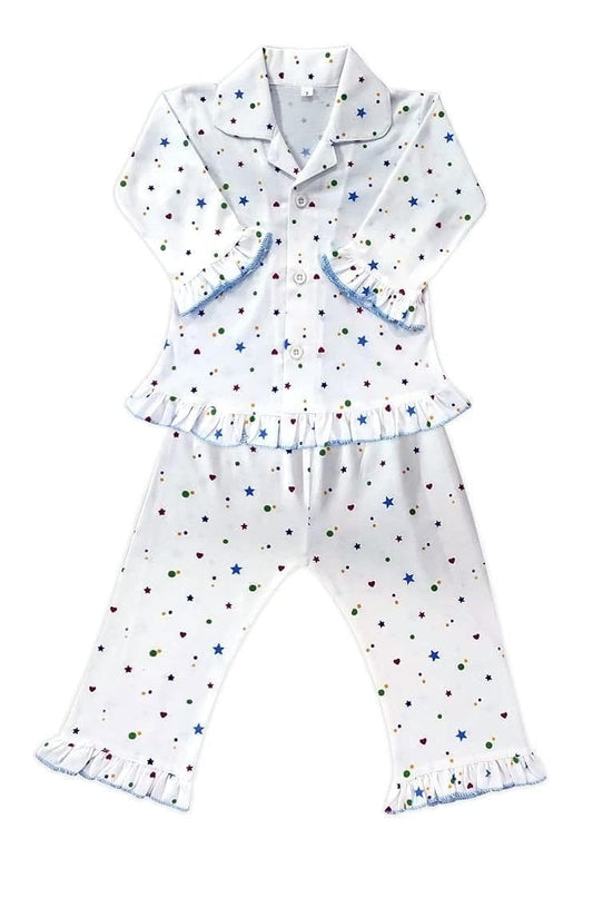 Kids and BEBS Baby Boy and Baby Girls Sleepwear Night Suit, Night Wear, Top & Pajama Set Full Sleeve with multi shape printed design (1 Years- 2 Years) - halfpeapp