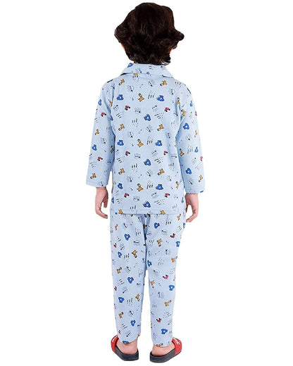 Kids and BEBS Baby Boy and Baby Girls Sleepwear Night Suit, Night Wear, Top & Pajama Set Full Sleeve with Pockets for Girls with Buttons (2 Years- 3 Years) - halfpeapp