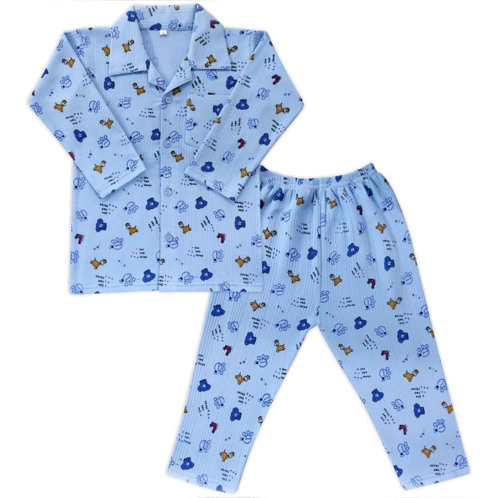 Kids and BEBS Baby Boy and Baby Girls Sleepwear Night Suit, Night Wear, Top & Pajama Set Full Sleeve with Pockets for Girls with Buttons (5 Years- 6 Years) - halfpeapp