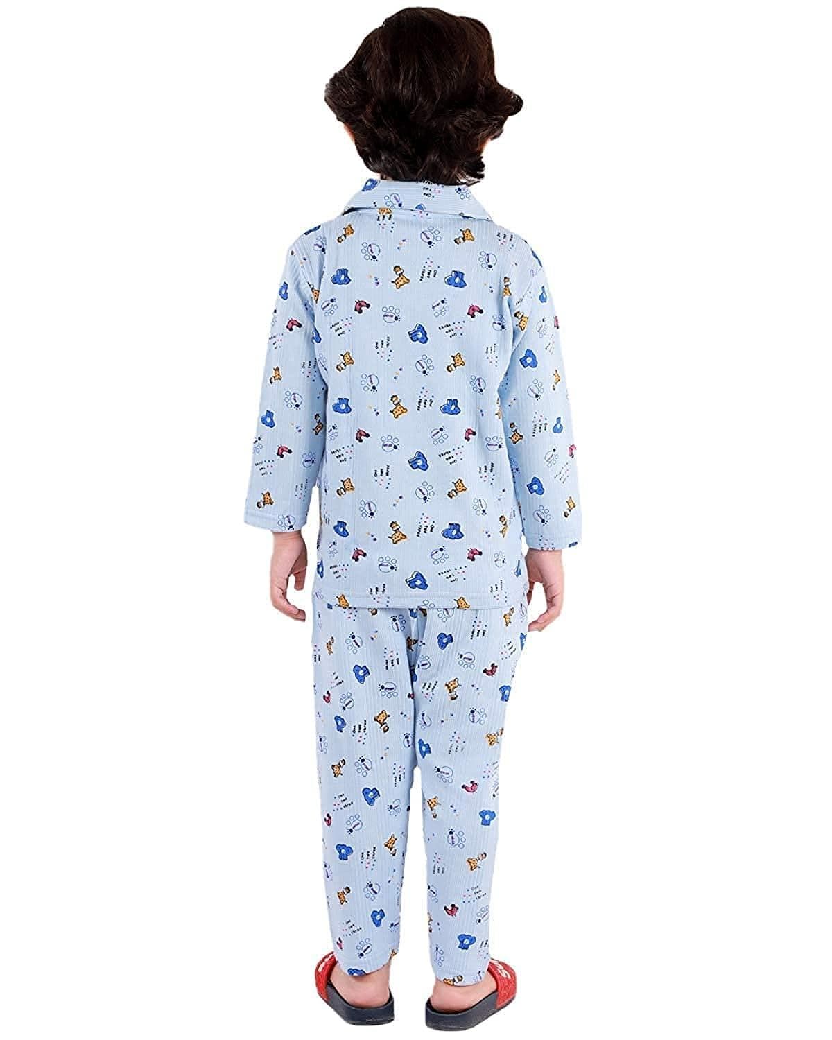 Kids and BEBS Baby Boy and Baby Girls Sleepwear Night Suit, Night Wear, Top & Pajama Set Full Sleeve with Pockets for Girls with Buttons (5 Years- 6 Years) - halfpeapp