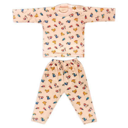 Kids and BEBS Baby Boy and Baby Girls Sleepwear Night Suit, Night Wear, Top & Pajama Set Full Sleeve with round neck saffron (1 Years- 2 Years) - halfpeapp