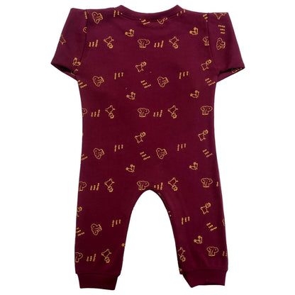 KIDS & BEBS Cute Elephant Print Rompers for Baby Boy And Baby Girls Made With Soft 100% Pure Cotton Fabric Summer Friendly (Maroon, 0 - 3 months ) - halfpeapp