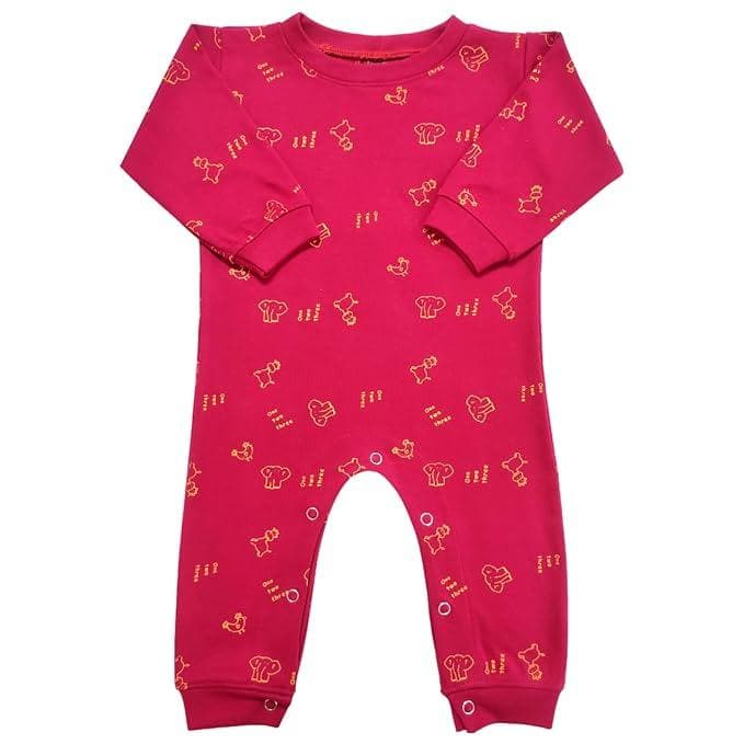 KIDS & BEBS Cute Elephant Print Rompers for Baby Boy And Baby Girls Made With Soft 100% Pure Cotton Fabric Summer Friendly ( Rani, 0 -3 months ) - halfpeapp