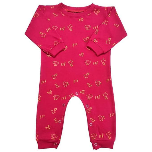 KIDS & BEBS Cute Elephant Print Rompers for Baby Boy And Baby Girls Made With Soft 100% Pure Cotton Fabric Summer Friendly ( Rani, 0 -3 months ) - halfpeapp