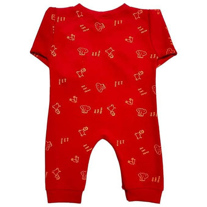 KIDS & BEBS Cute Elephant Print Rompers for Baby Boy And Baby Girls Made With Soft 100% Pure Cotton Fabric Summer Friendly ( Red, 6 - 9 months ) - halfpeapp