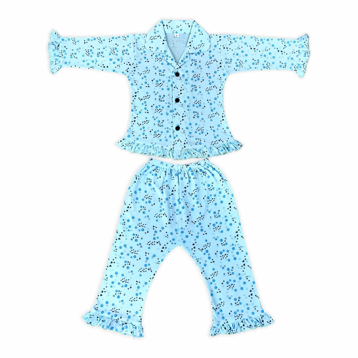 Kids and BEBS Knight Wear for Kids Top and Pajama Set It's Made with Pure Cotton This Night Suit is Suitable for 1 year to 2 Years Old Boys and Girls Pack of 1 - halfpeapp