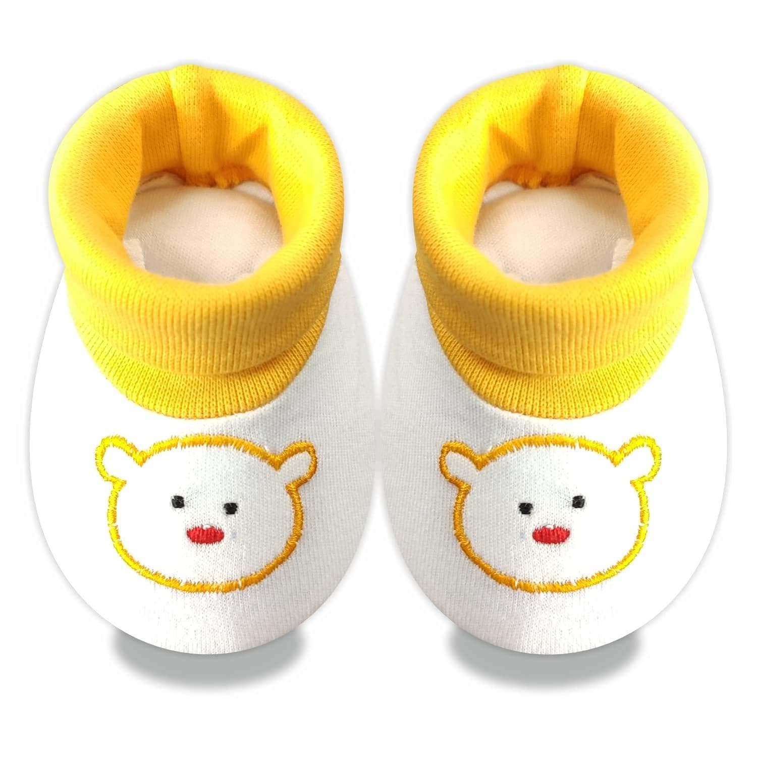 KIDS AND BEBS Mitten (gloves) booties and cap set made with soft and pure cotton febric suitable for 0 months to 1 year new born baby girls and boys pack of 1 - halfpeapp