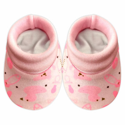 KIDS AND BEBS New Born Baby Mitten And Booties Set ( duck pink ) - halfpeapp