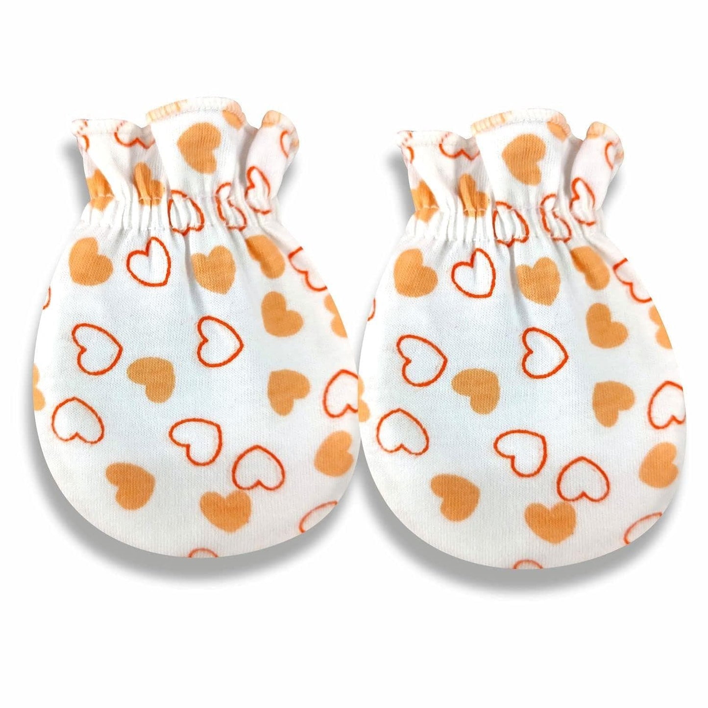 KIDS AND BEBS New Born Baby Mitten And Booties Set ( heart orange ) - halfpeapp