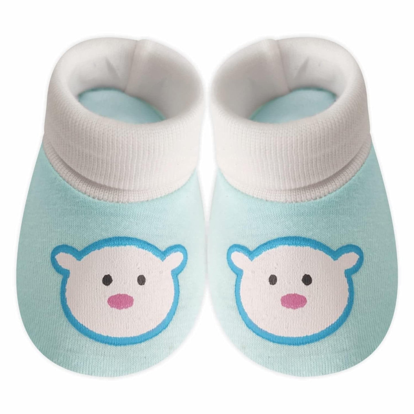 KIDS AND BEBS New Born Baby Mitten And Booties Set ( light blue ) - halfpeapp