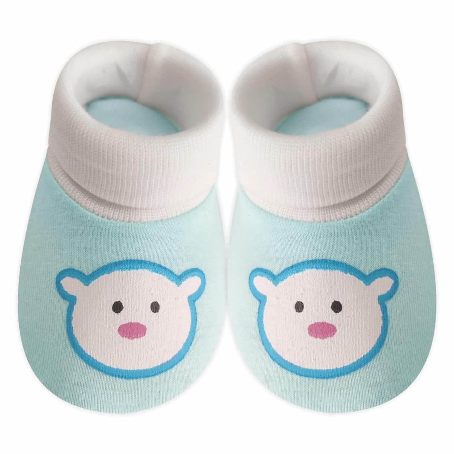 KIDS AND BEBS New Born Baby Mitten And Booties Set ( light blue ) - halfpeapp